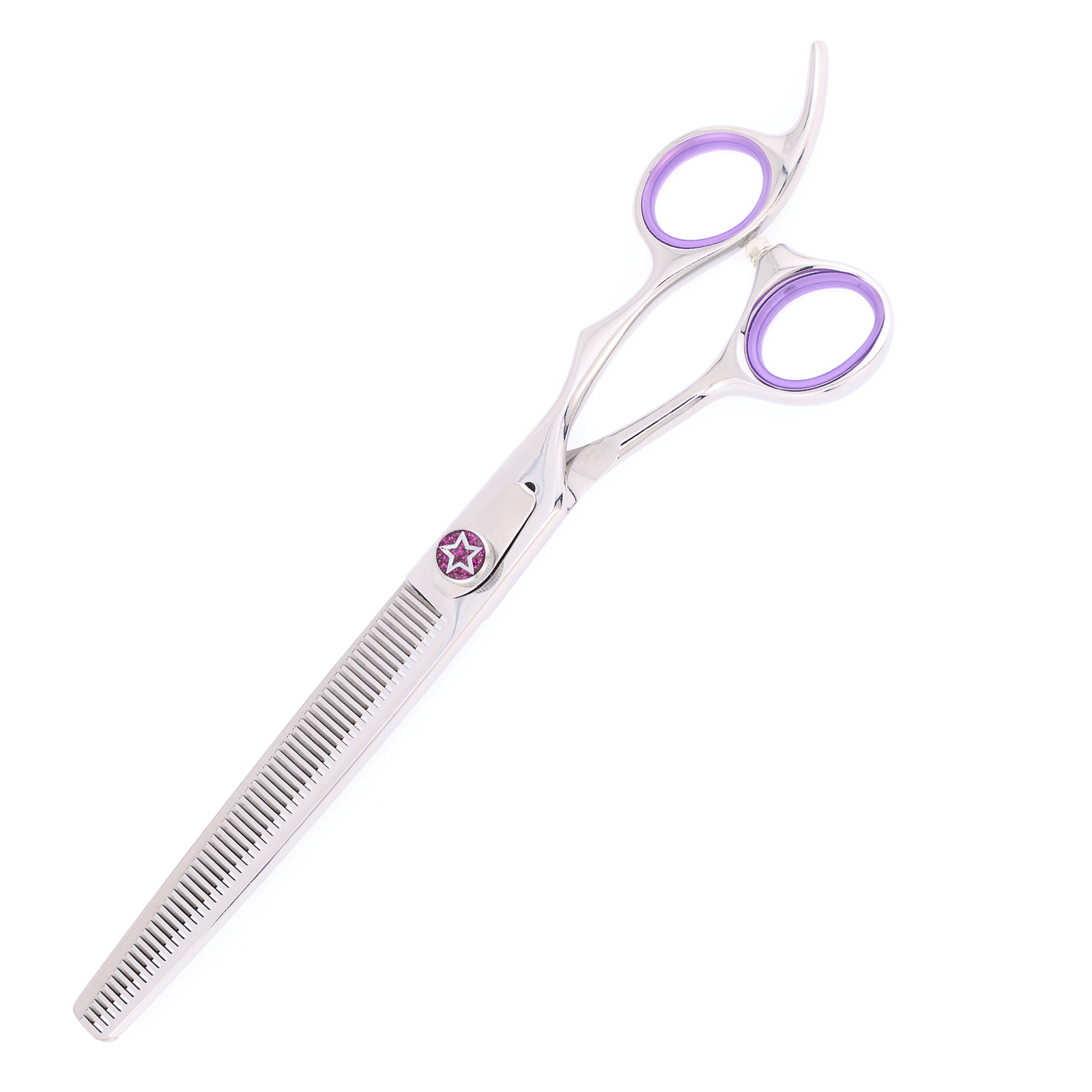 Titan Shears – Hoshi Silver & Purple Thinning Shears 7.5" image 1
